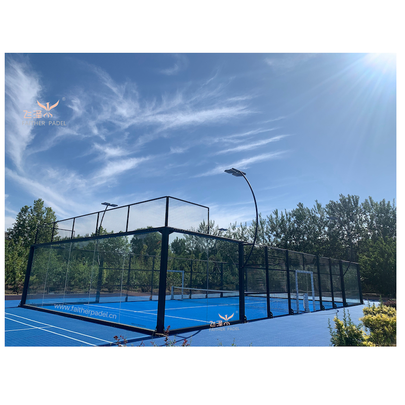 Portable Closed Panoramic Paddle Tennis Courts with Side Nets Indoor Outdoor